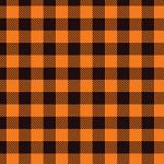 Printed Pattern Vinyl - Glossy - Orange Buffalo Plaid 12" x 24" Sheet