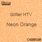 Glitter HTV: 12" x 5 Yard Roll - Neon Orange