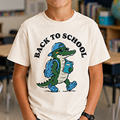 Press Ready Transfer - Back to School Alligator