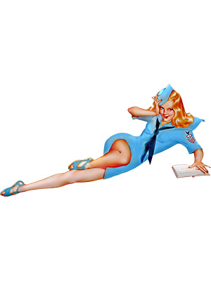 Blue Army Girl 40s 50s