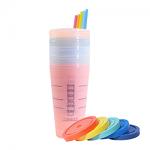 Color Changing Tumbler Set with Lines -  Pastel