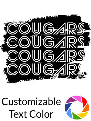 Cougars - Stacked Brushstroke - Shape