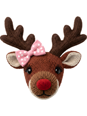 Crochet Reindeer w/ Bow- 143