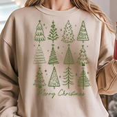 Press Ready Transfer - Merry Christmas Doodle Trees - Adult