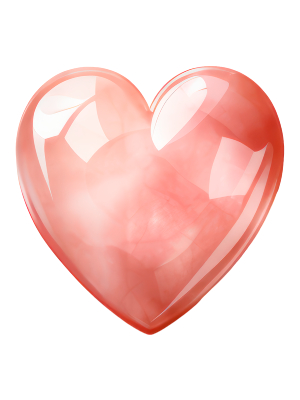 Peach Glass Heart - 143 