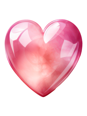 Pink Glass Heart - 143 