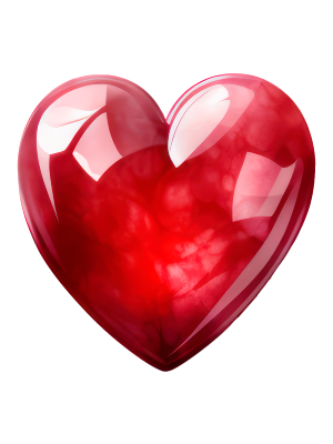 Red Glass Heart - 143 
