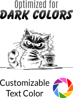 Grumpy Coffee Cat Frown - For Dark Materials - Shape
