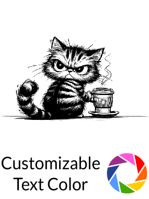 Grumpy Coffee Cat Frown - For Light Materials - Shape