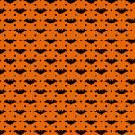 Printed Pattern Vinyl - Glossy - Orange and Black Bats 12" x 24" Sheet