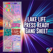 Pre-Made DTF Gang Sheet - Lake Life
