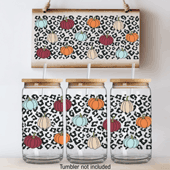 Press Ready UV DTF Decal - 16oz Wrap - Leopard Fall Pumpkins