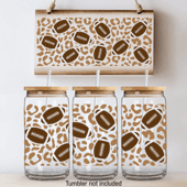 Press Ready UV DTF Decal - 16oz Wrap - Leopard Football