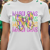 Press Ready Transfer - Mardi Gras Bow