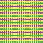 Printed Pattern Vinyl - Glossy - Mardi Gras Argyle 12" x 24" Sheet