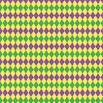 Printed Pattern Vinyl - Glossy - Mardi Gras Argyle 12" x 24" Sheet