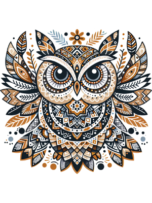 Folk Owl Mandala - 143