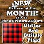 Printed Pattern Vinyl - Pattern of the Month - Glitter Buffalo Plaid - 12" x 12"