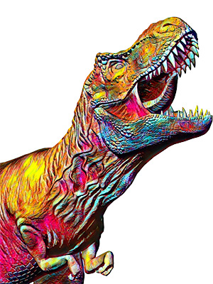 Rainbow T-Rex Roaring