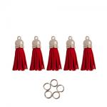 Mini Tassels 5 Pack - Red