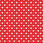 Printed Pattern Vinyl - Glossy - Red with Pink and White Hearts 12" x 24" Sheet