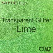 StyleTech Transparent Glitter - Lime - 12" x 12" Sheet