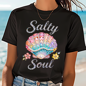 Press Ready Transfer - Rhinestone Salty Soul - Adult