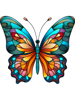 Rainbow Glass Butterfly - 143