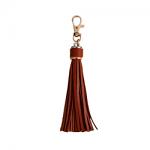 Large Faux Leather Tassel - Brown