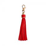 Large Faux Leather Tassel - Red