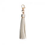 Large Faux Leather Tassel - Silver