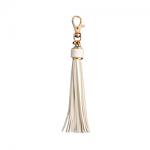 Large Faux Leather Tassel - White