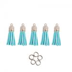 Mini Tassels 5 Pack - Teal