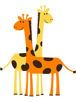 Two Giraffes Cartoon