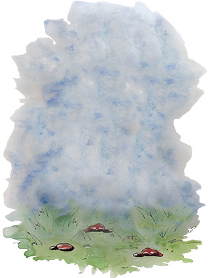 Watercolor Grass Sky