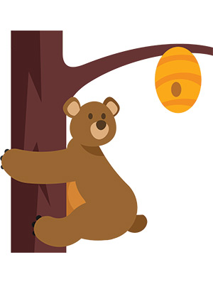Bear Climbs Honey