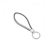 Braided Wristlet Keychain - Black and White