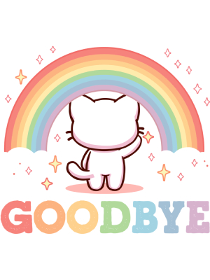 Cartoon Cat Says Goodbye - 143  