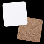 Unisub Square Coaster with Cork Back - 3.75"