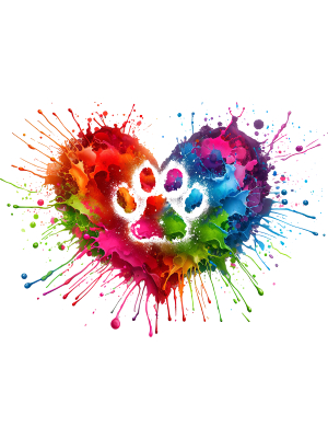 Colorful Paw On My Heart - 143 