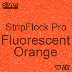 12" x 15" Sheet Siser Stripflock Pro HTV - Fluorescent Orange