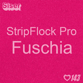 12" x 15" Sheet Siser Stripflock Pro HTV - Fuchsia