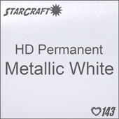 12" x 12" Sheet - StarCraft HD Glossy Permanent Vinyl - Metallic White 
