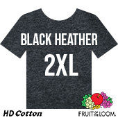 Fruit of the Loom HD Cotton T-shirt - Black Heather - 2XL
