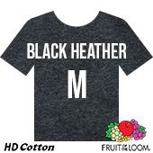 Fruit of the Loom HD Cotton T-shirt - Black Heather - Medium