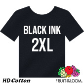 Fruit of the Loom HD Cotton T-shirt - Black Ink - 2XL