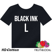 Fruit of the Loom HD Cotton T-shirt - Black Ink - Large