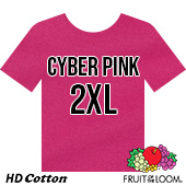 Fruit of the Loom HD Cotton T-shirt - Cyber Pink - 2XL