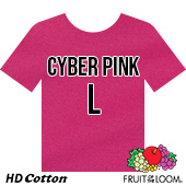 Fruit of the Loom HD Cotton T-shirt - Cyber Pink - Large