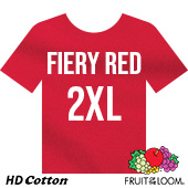 Fruit of the Loom HD Cotton T-shirt - Fiery Red - 2XL